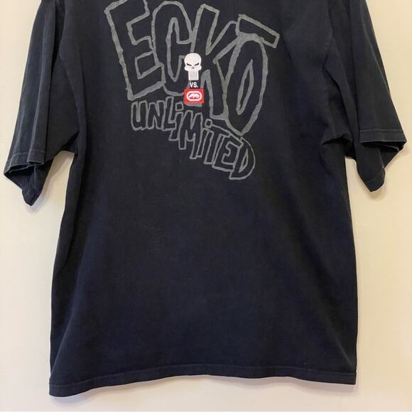 Y2K Vintage Ecko Unltd. L black white short sleeve t-shirt The Punisher Marvel - Picture 7 of 7